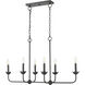 Freesia 6 Light 38 inch Matte Black Chandelier Ceiling Light